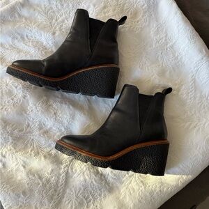 Black Wedge Ankle Boots (Clarks)